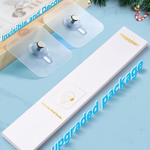 Adhesive Hooks for Wall13lb Max, Wall Hangers Without Nails for Photos Frames, U - Picture 2 of 9